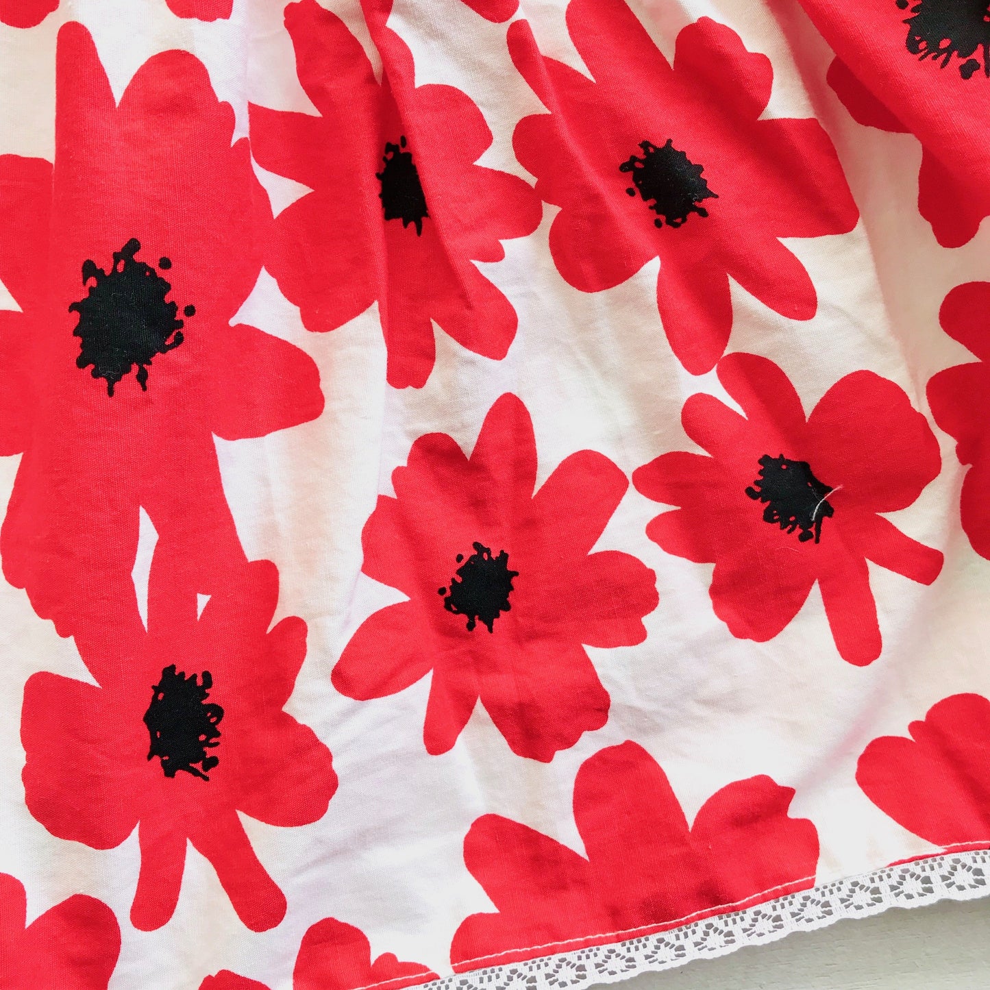 Iris Dress in Edgy Floral Red - Lil' Tati