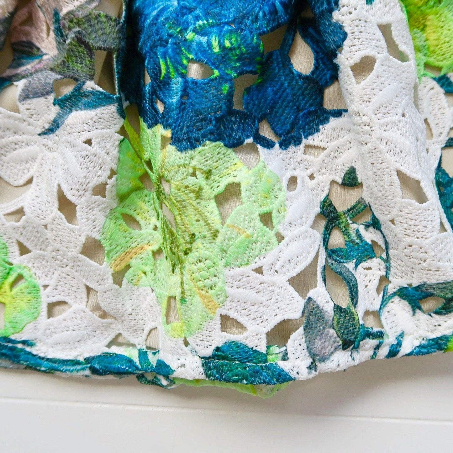 Iris Dress in Green Flower Lace - Lil' Tati