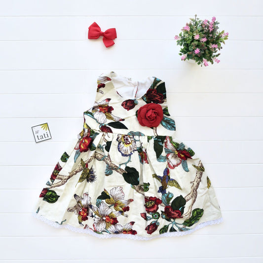 Iris Dress in Hummingbird Linen - Lil' Tati