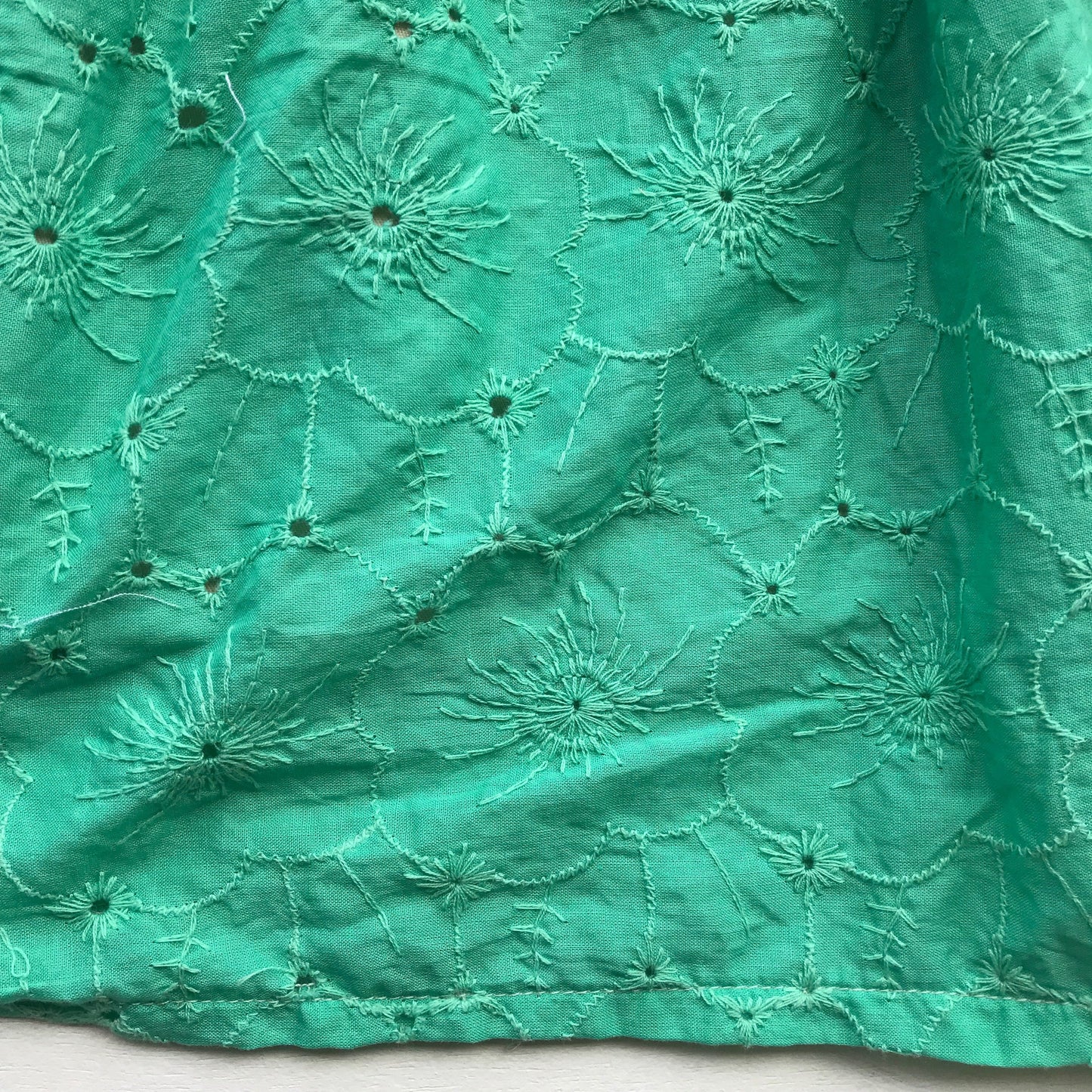 Iris Dress in Jade Floral Eyelet - Lil' Tati