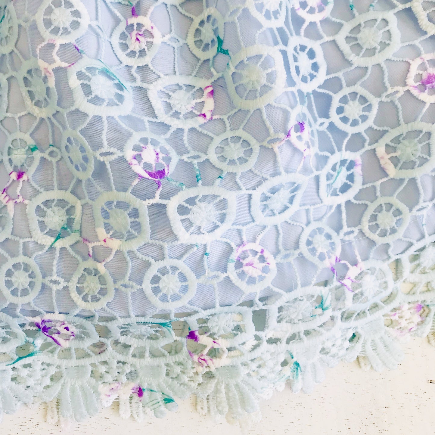 Iris Dress in Light Blue Circlet Lace - Lil' Tati