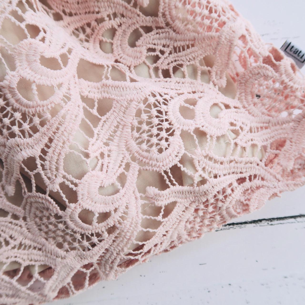 Iris Dress in Light Pink Paisley Lace - Lil' Tati