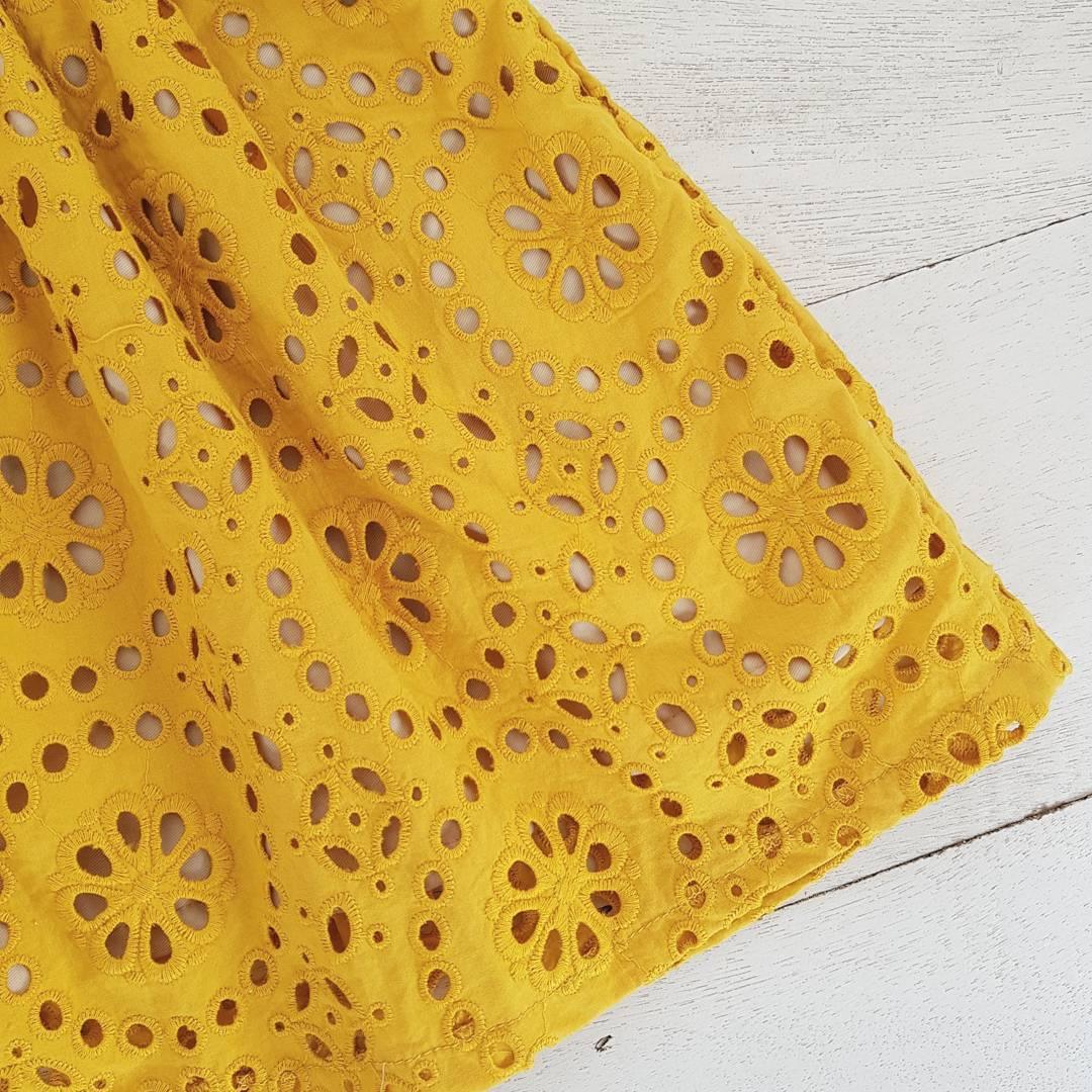 Iris Dress in Marigold Eyelet - Lil' Tati