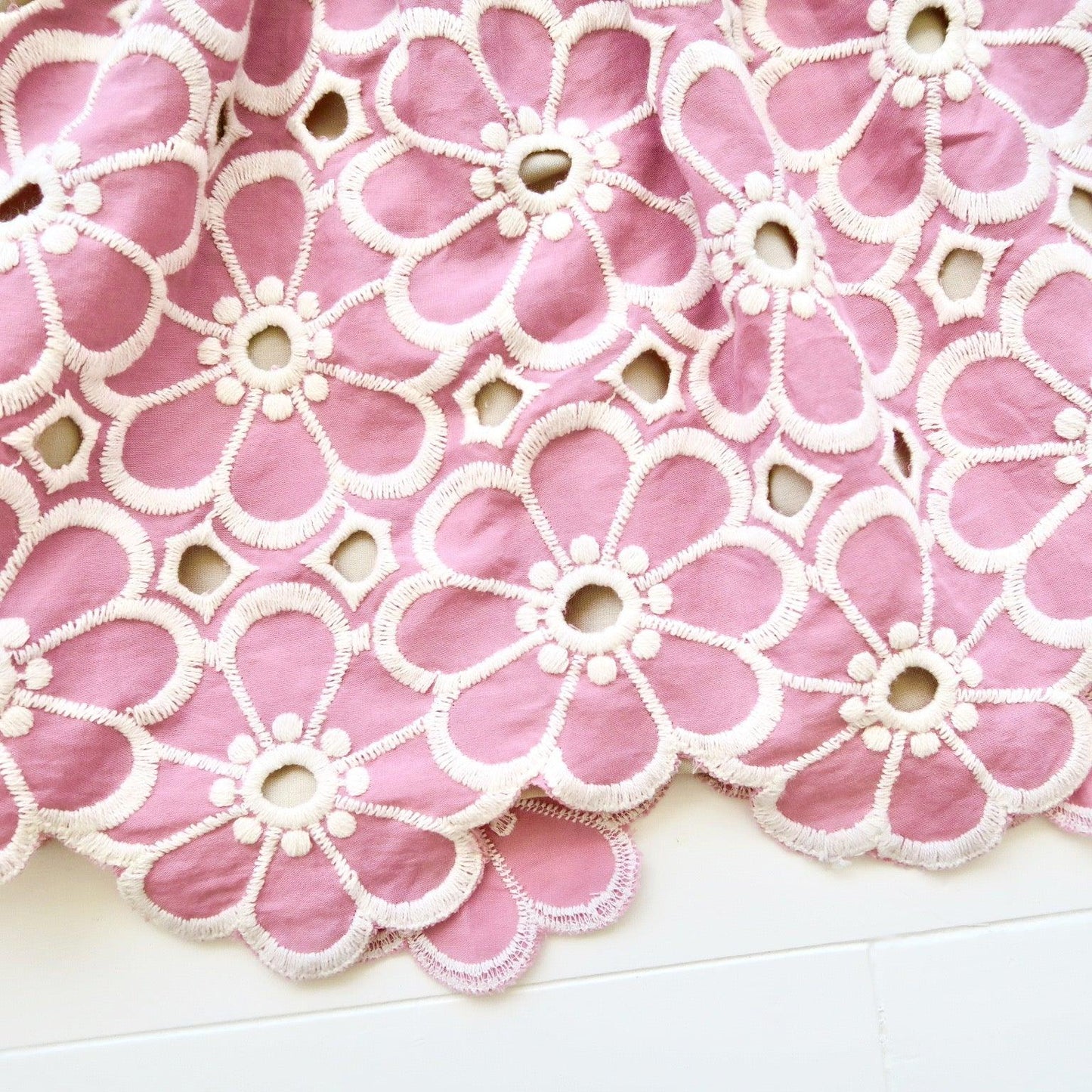 Iris Dress in Old Rose Embroidery - Lil' Tati