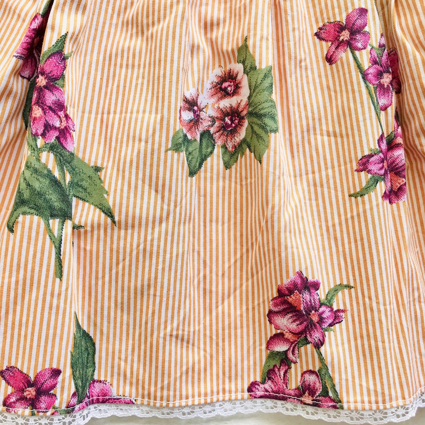 Iris Dress in Orange Stripes Bloom - Lil' Tati