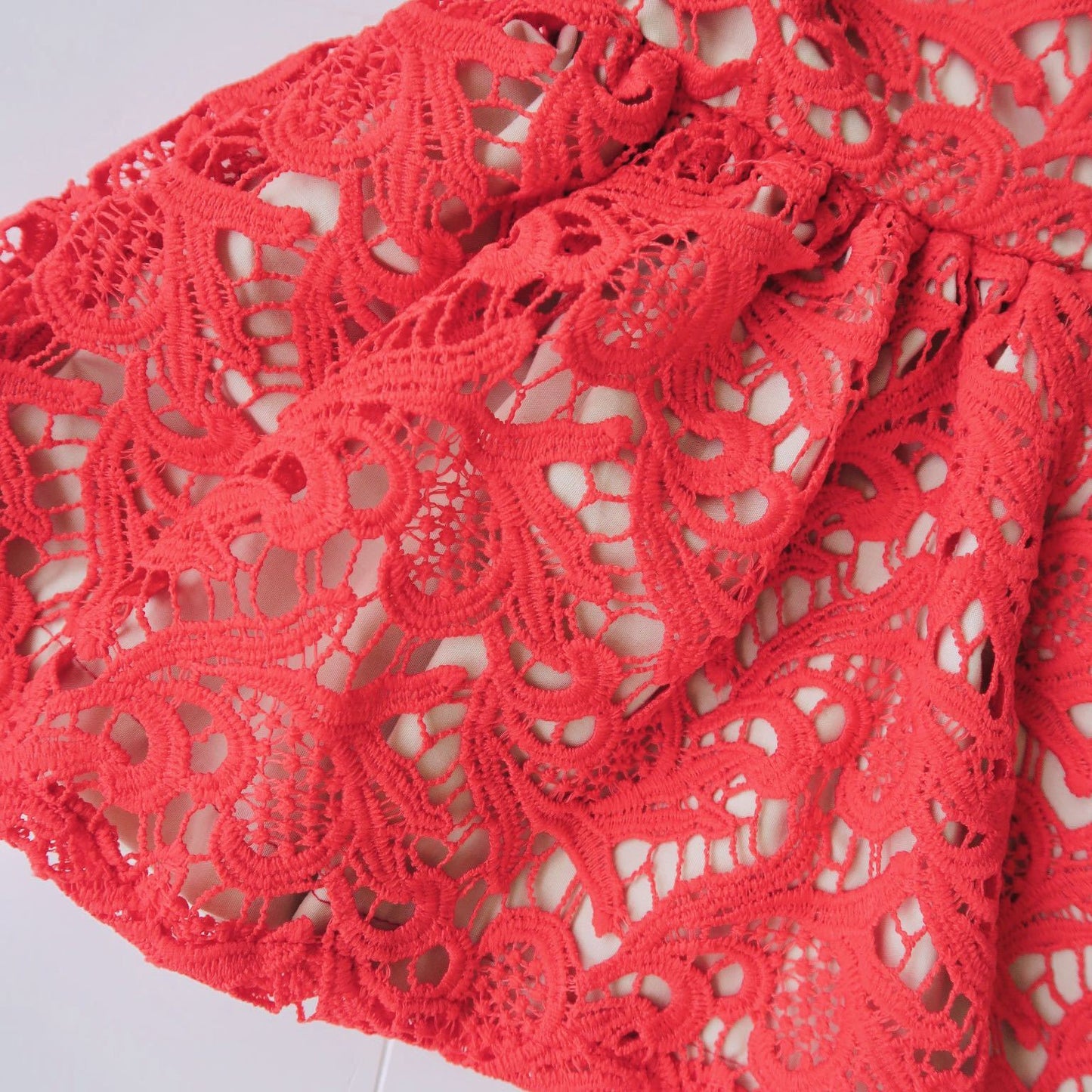 Iris Dress in Red Paisley Lace - Lil' Tati