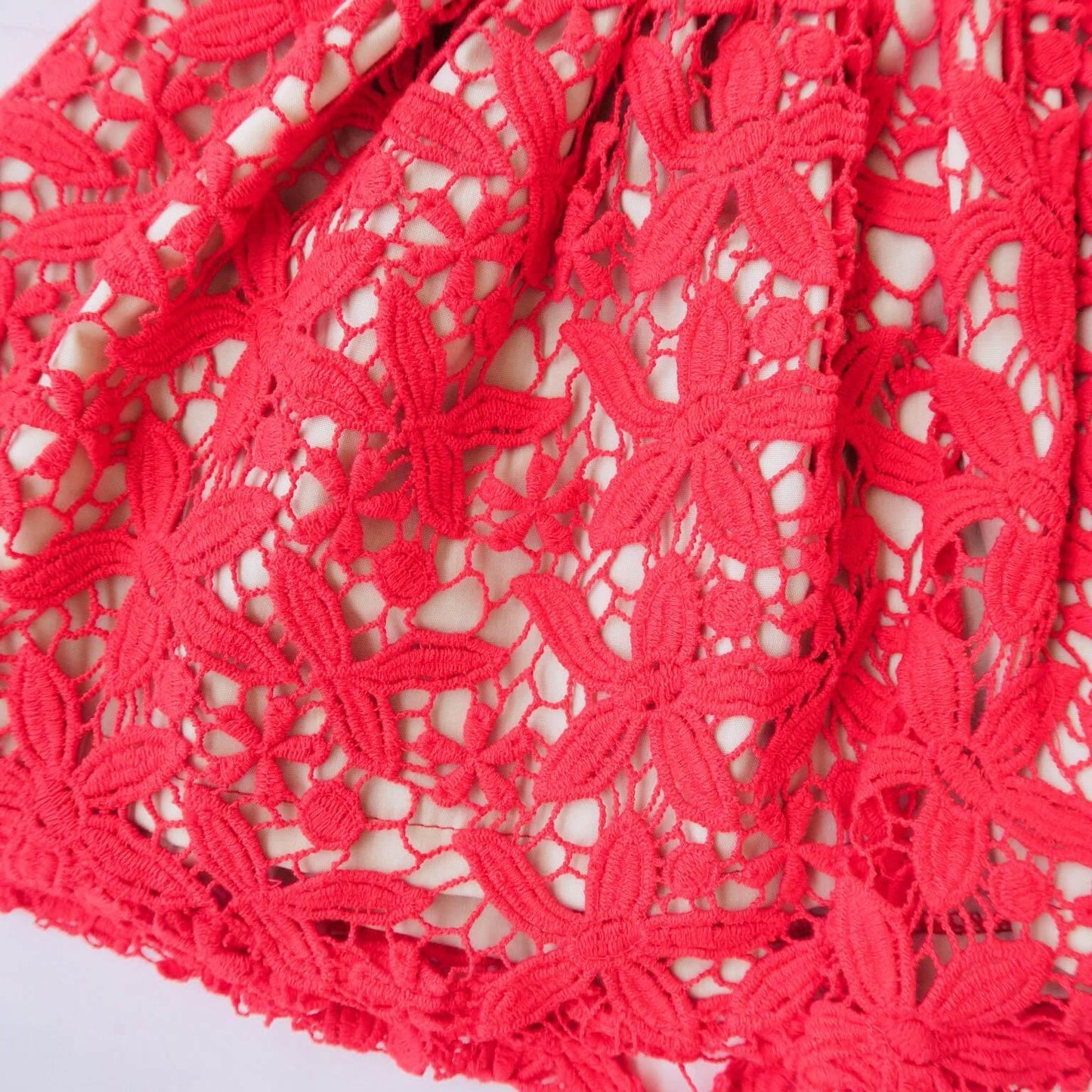 Iris Dress in Red Daisy Cotton Lace - Lil' Tati