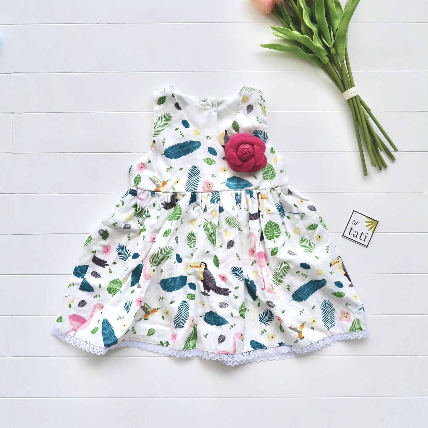Iris Dress in Tropical Feast Print - Lil' Tati