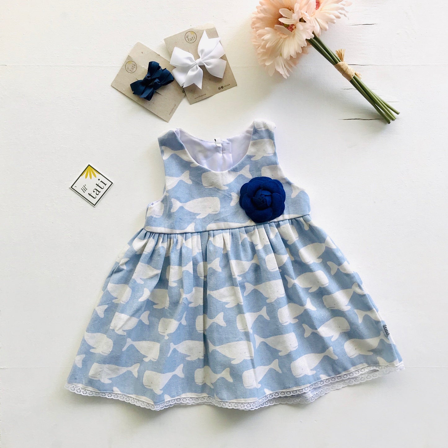 Iris Dress in Wally Whale - Lil' Tati