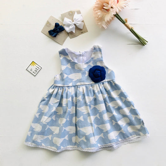 Iris Dress in Wally Whale - Lil' Tati