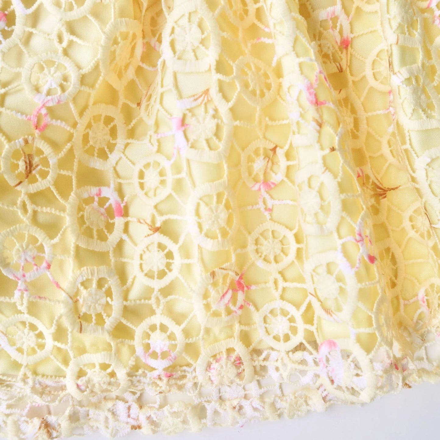 Iris Dress in Yellow Circlet Lace - Lil' Tati