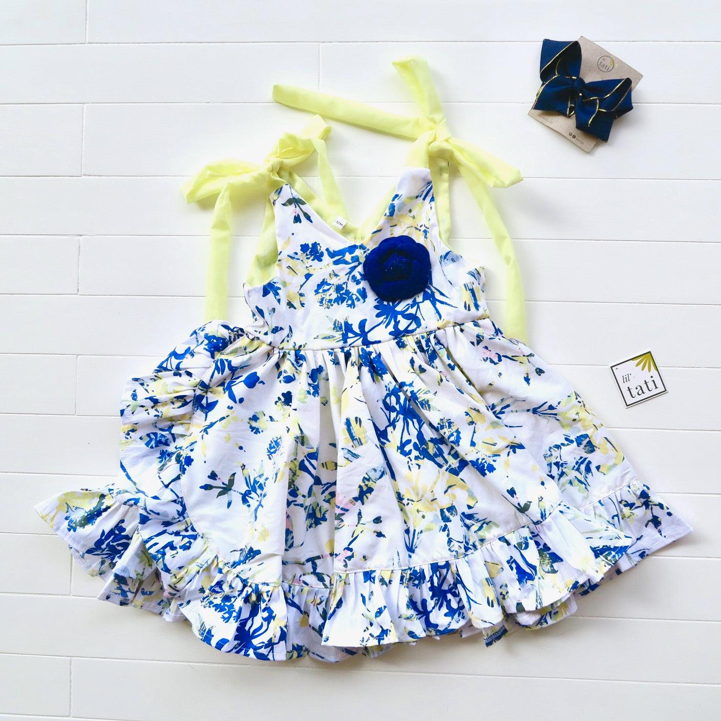 Laelia Dress in Bright Leafy Cutout - Lil' Tati