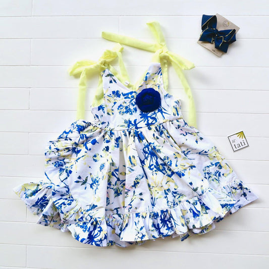 Laelia Dress in Bright Leafy Cutout - Lil' Tati