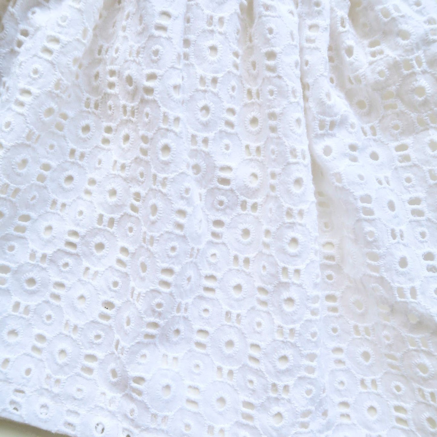 Lotus Dress in Aztec Eyelet White - Lil' Tati