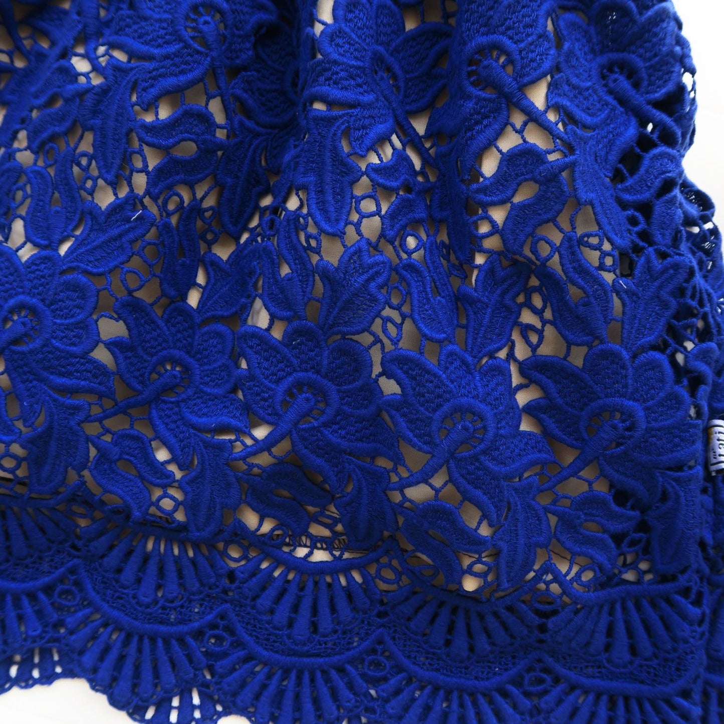 Lotus Dress in Blue Floral Lace - Lil' Tati