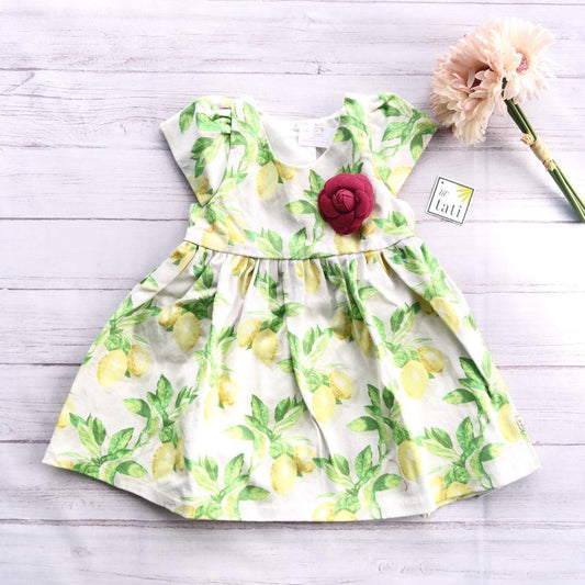 Lotus Dress in Fresh Lemons - Lil' Tati