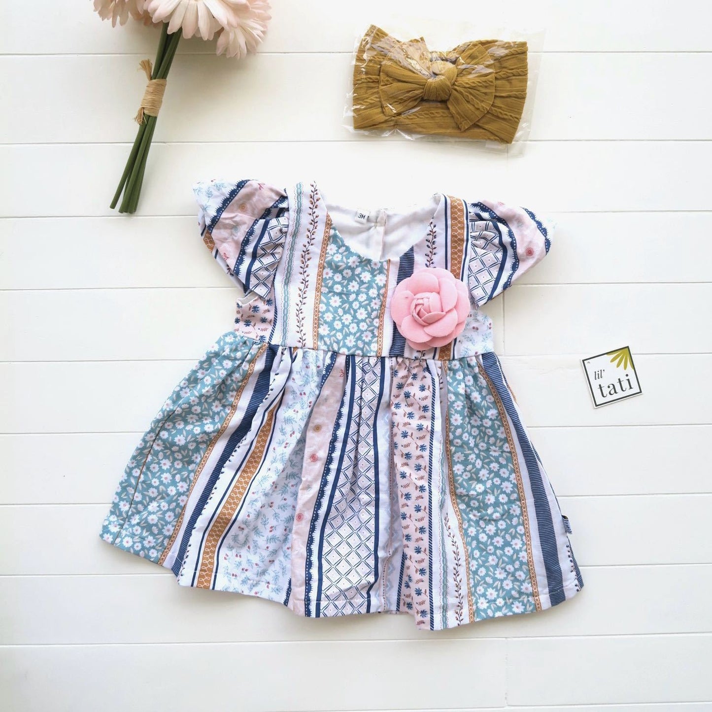 Lotus Dress in Hippi Stripes - Lil' Tati