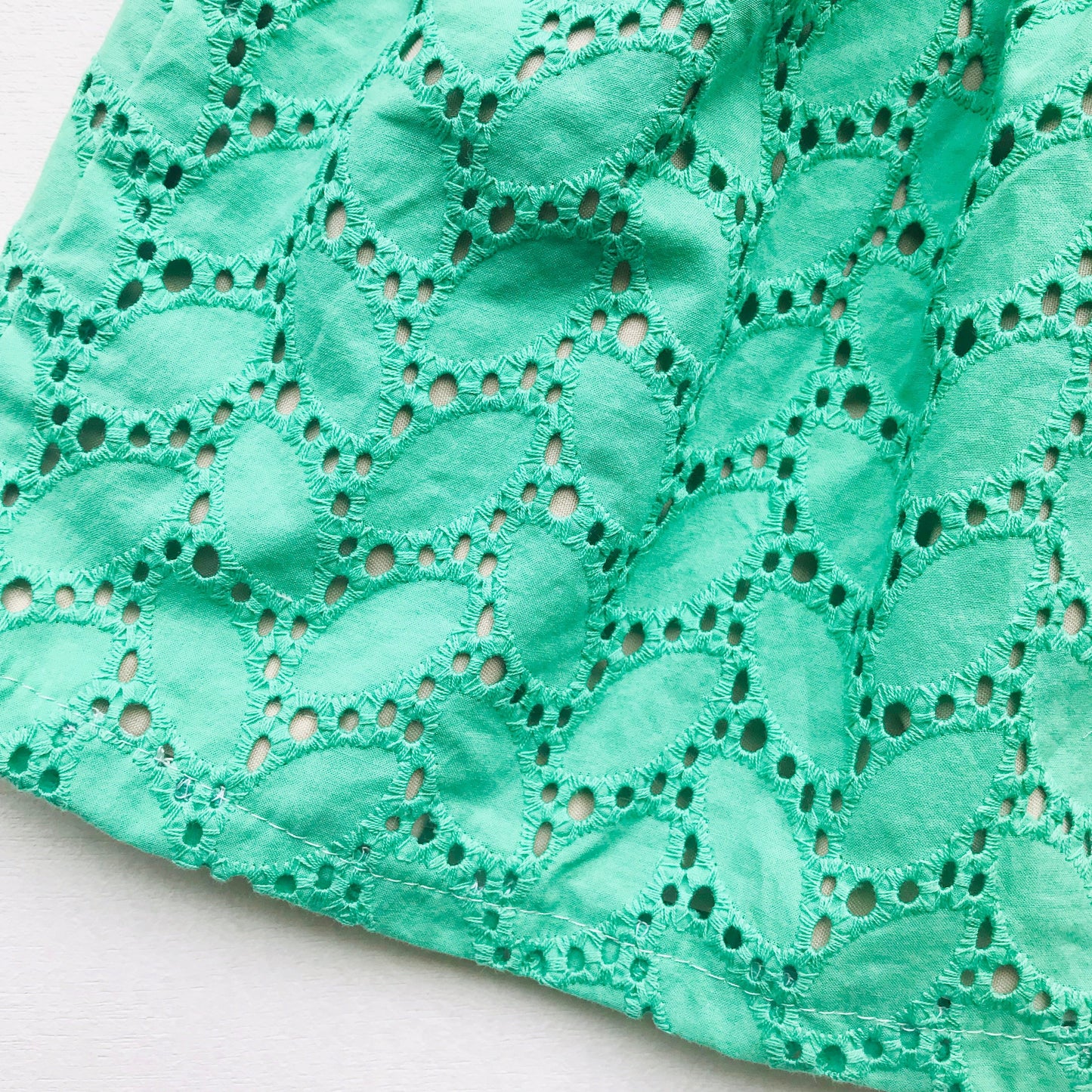 Lotus Dress in Jade Leaves Eyelet - Lil' Tati