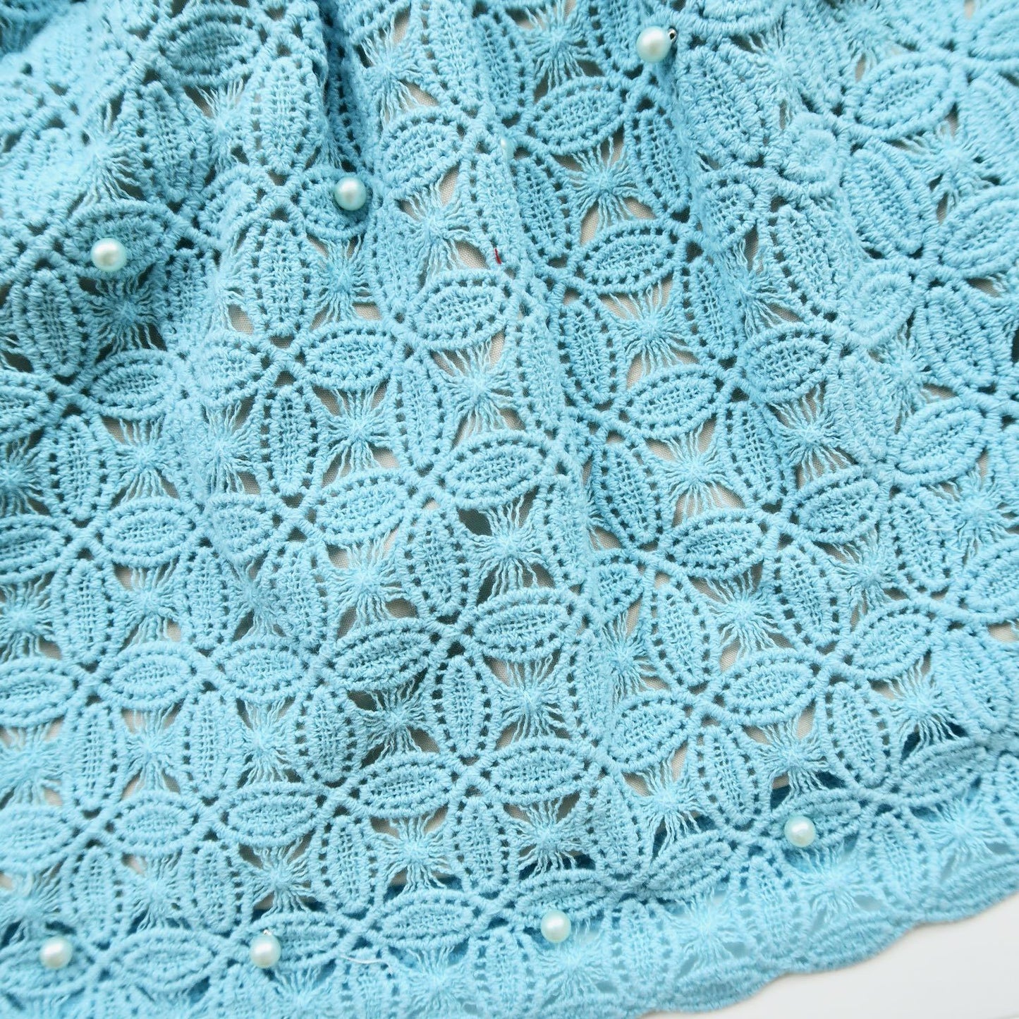 Lotus Dress in Skyblue Pearl Lace - Lil' Tati