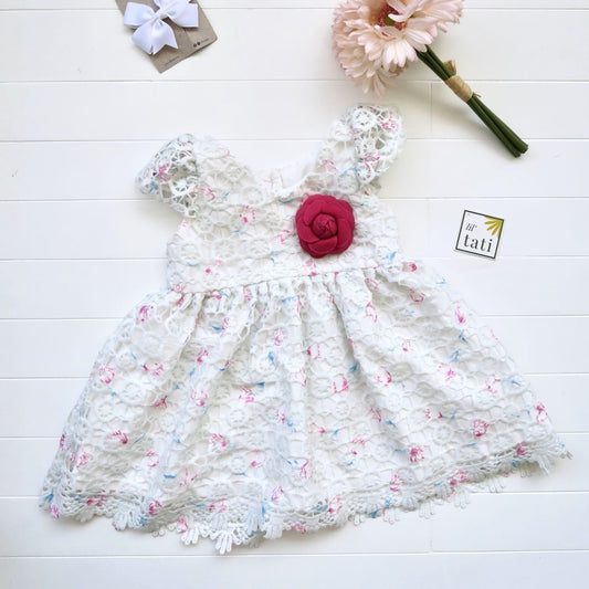 Lotus Dress in Mint Circlet Lace - Lil' Tati