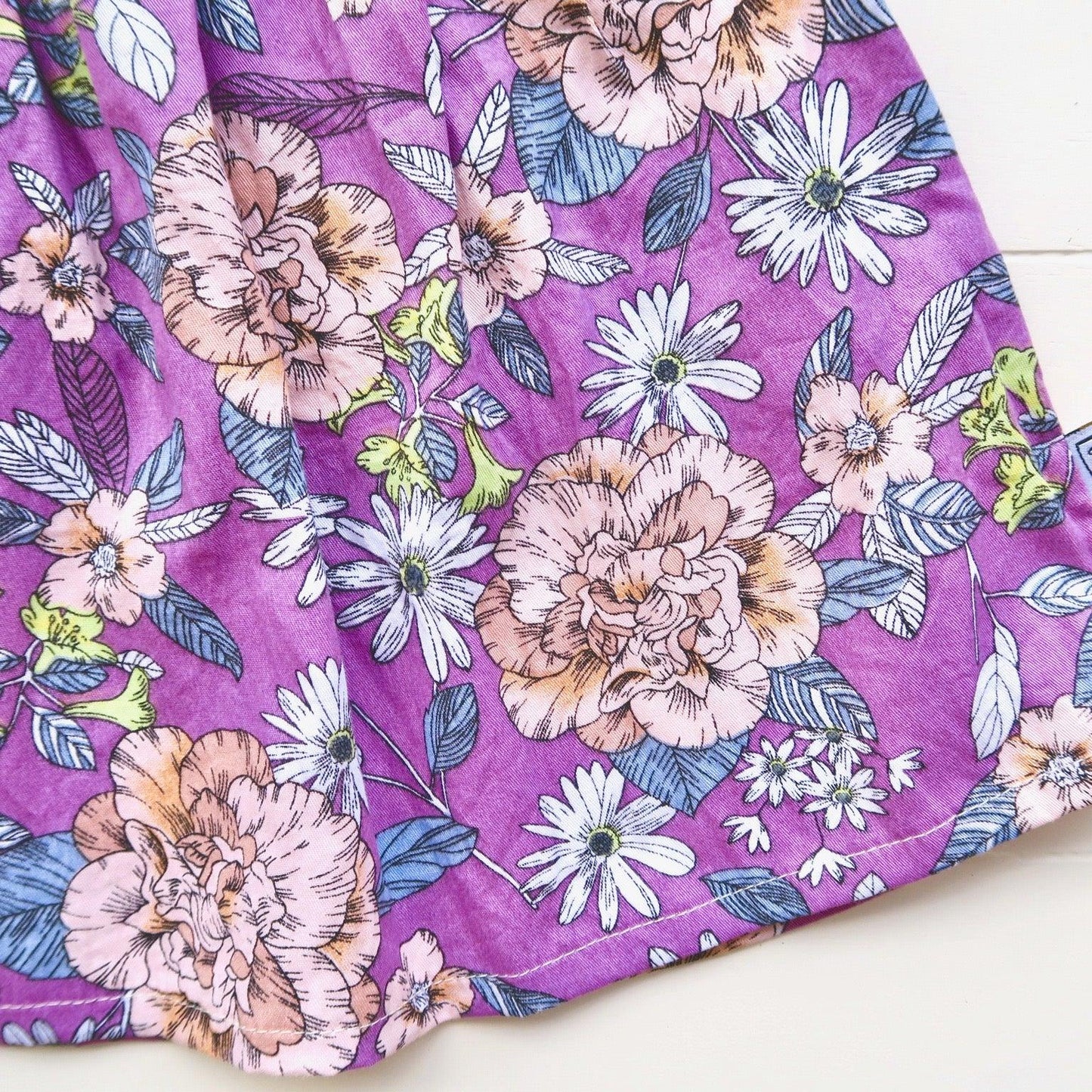 Lotus Dress in Purple Flowers - Lil' Tati
