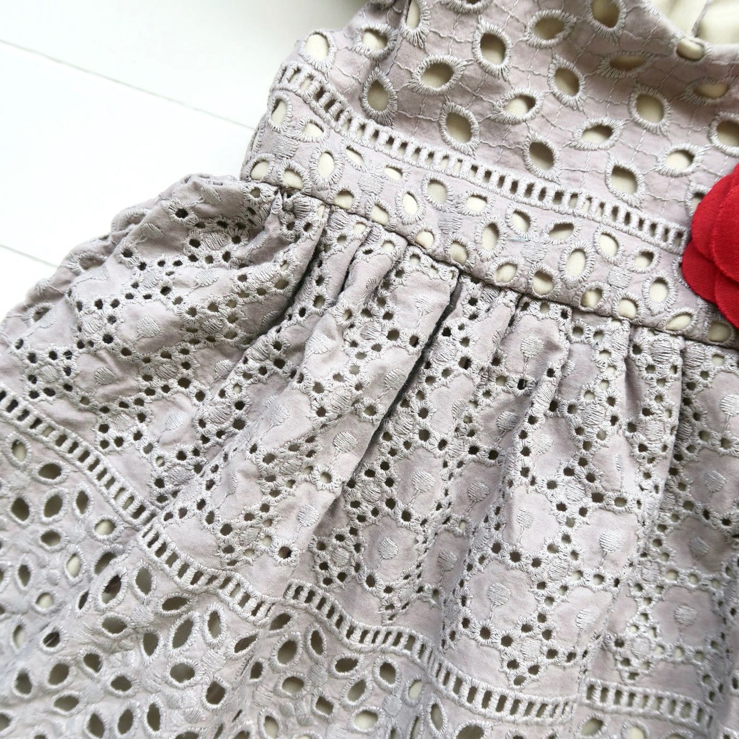 Lotus Dress in Silver Gray Eyelet - Lil' Tati
