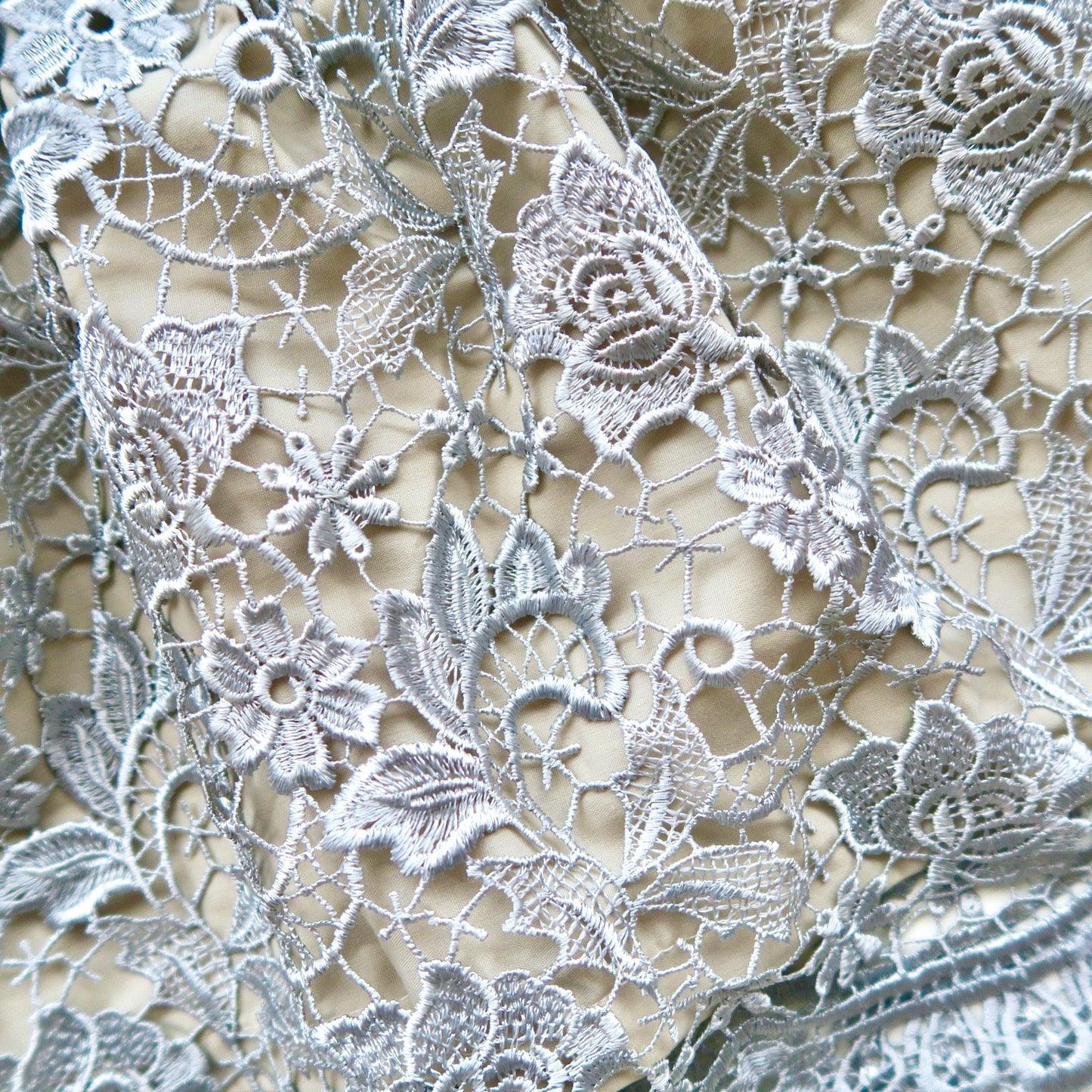 Lotus Dress in Silver Lace - Lil' Tati