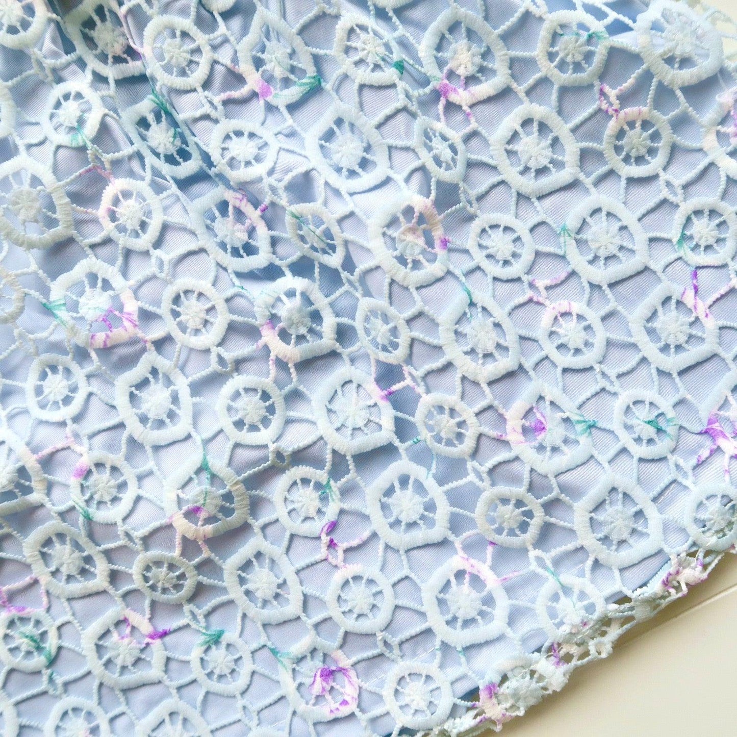 Magnolia Dress in Blue Circlet Lace - Lil' Tati