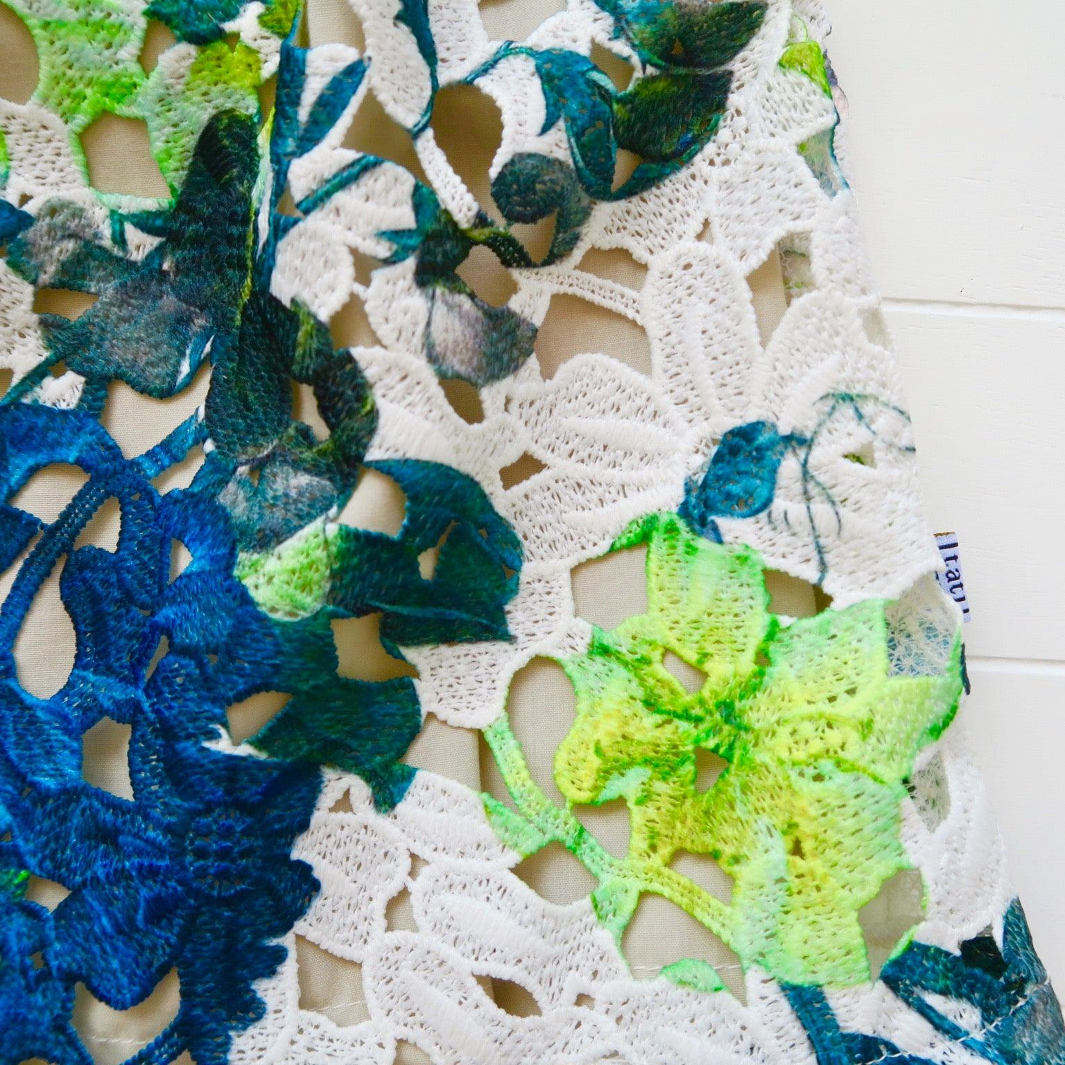 Magnolia Dress in Green Flower Lace - Lil' Tati
