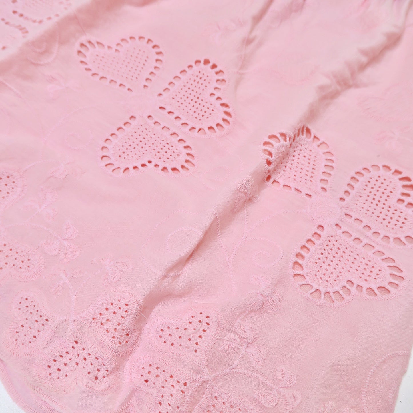 Magnolia Dress in Hearts Eyelet Pink - Lil' Tati