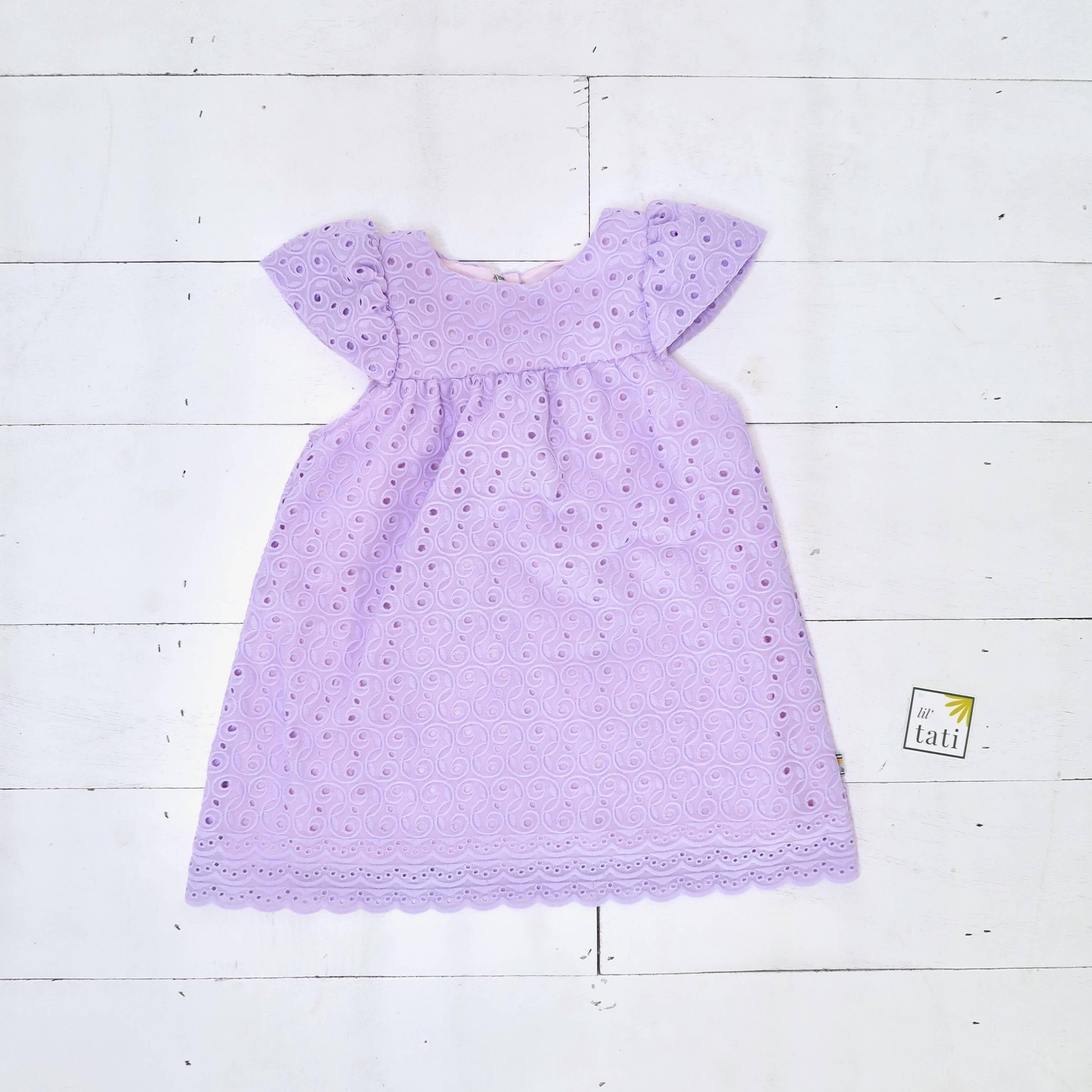Magnolia Dress in Purple Eyelet - Lil' Tati