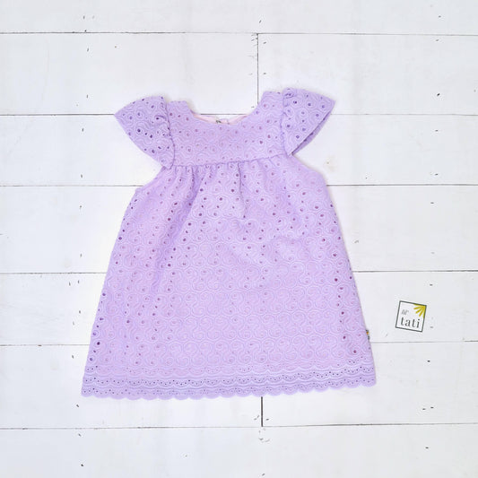 Magnolia Dress in Purple Eyelet - Lil' Tati