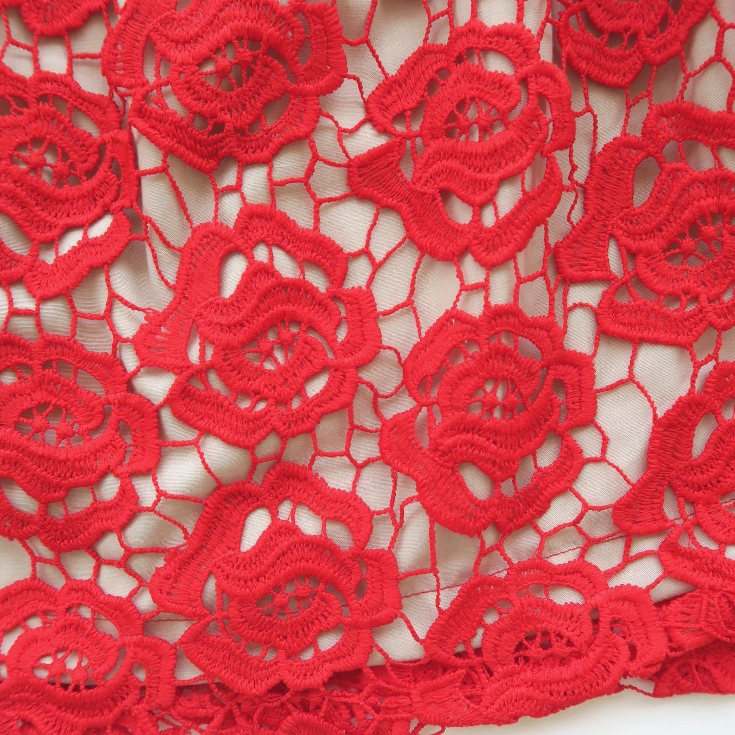 Magnolia Dress in Red Floral Lace - Lil' Tati