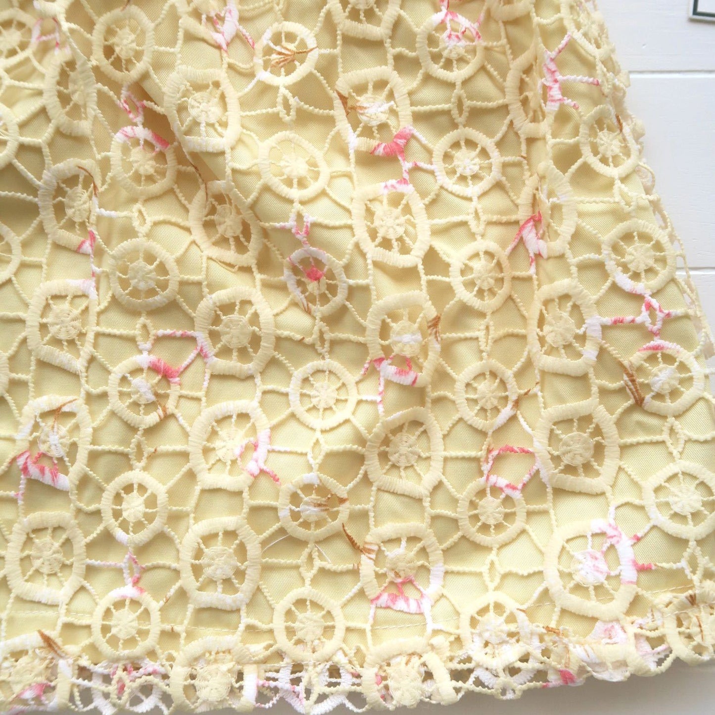 Magnolia Dress in Yellow Circlet Lace - Lil' Tati
