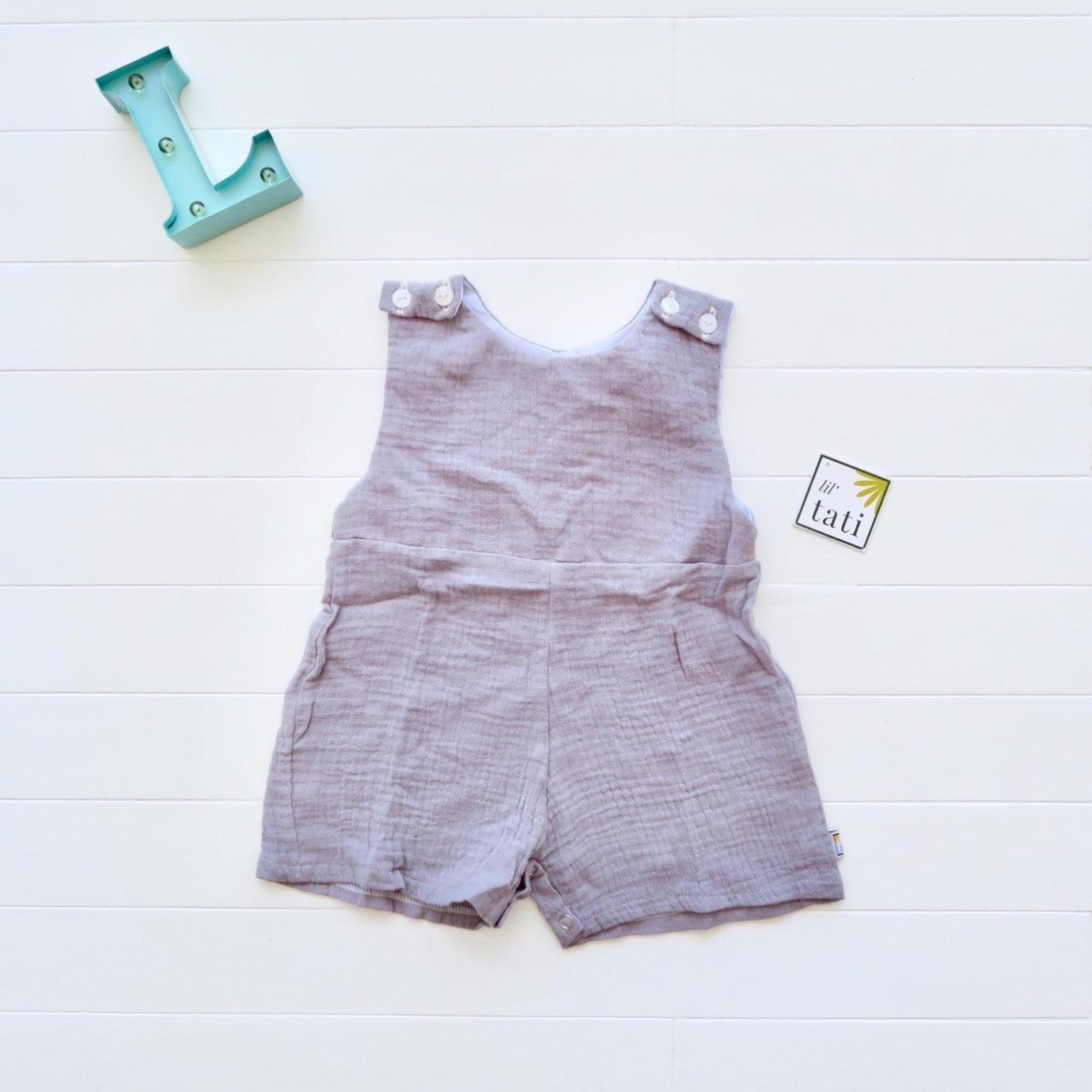Oak Playsuit in Crepe - Gray - Lil' Tati