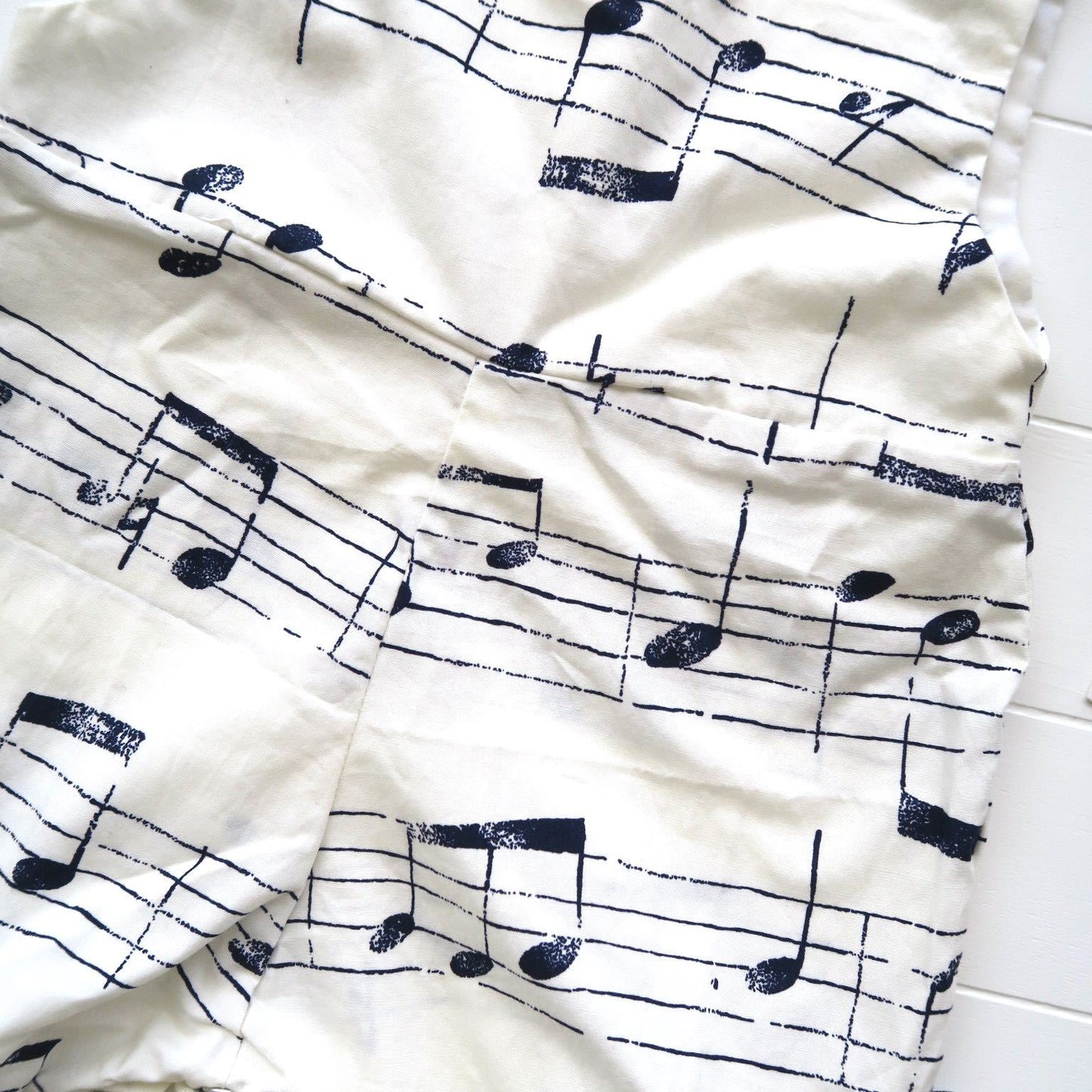 Oak Playsuit in Musical Notes White Print - Lil' Tati