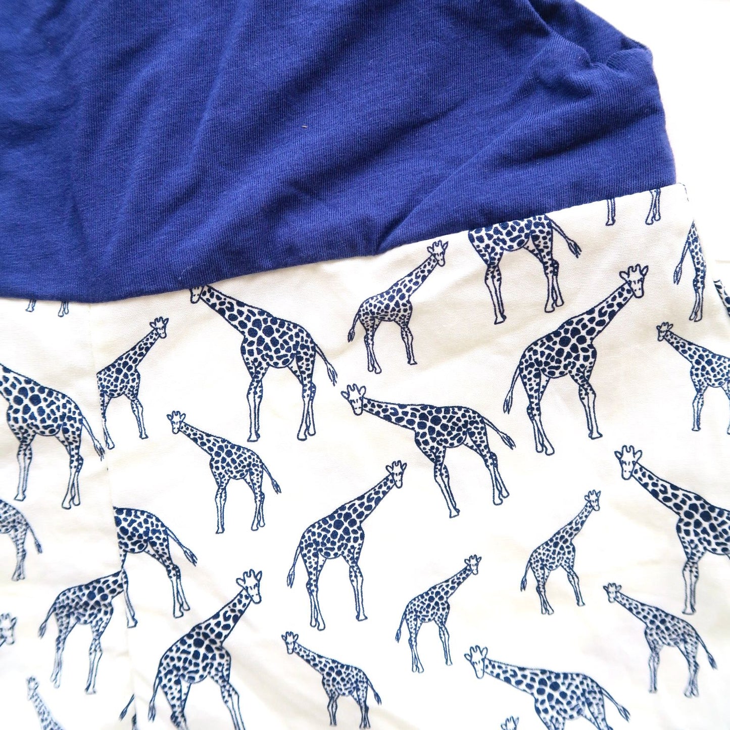 Oak Playsuit in Navy Stretch and Navy Giraffe Print - Lil' Tati