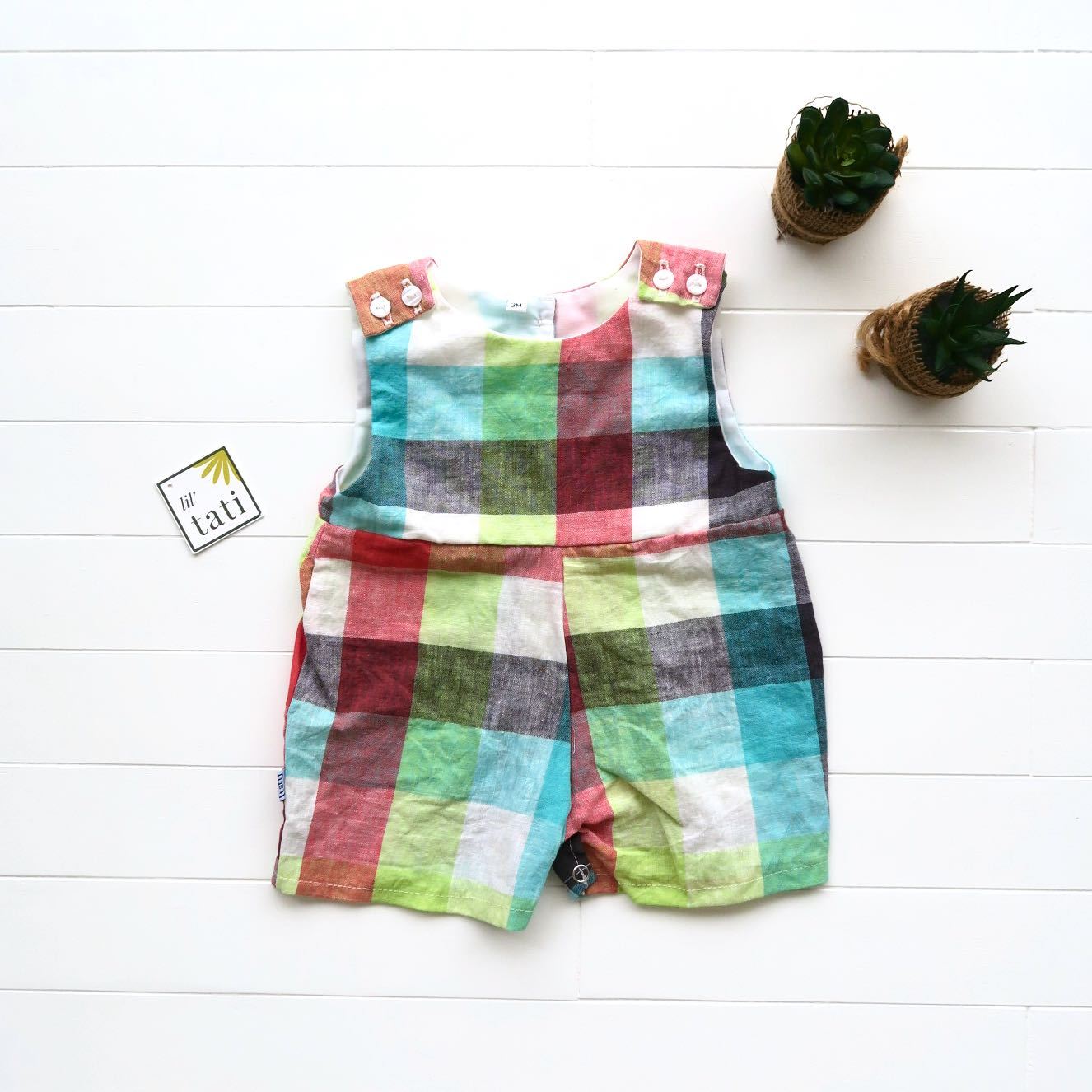 Oak Playsuit in Playful Checkered - Lil' Tati
