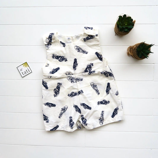 Oak Playsuit in Race Car Print - Lil' Tati
