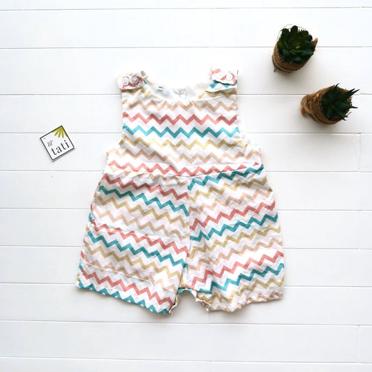 Oak Playsuit in Zigzag Print - Lil' Tati