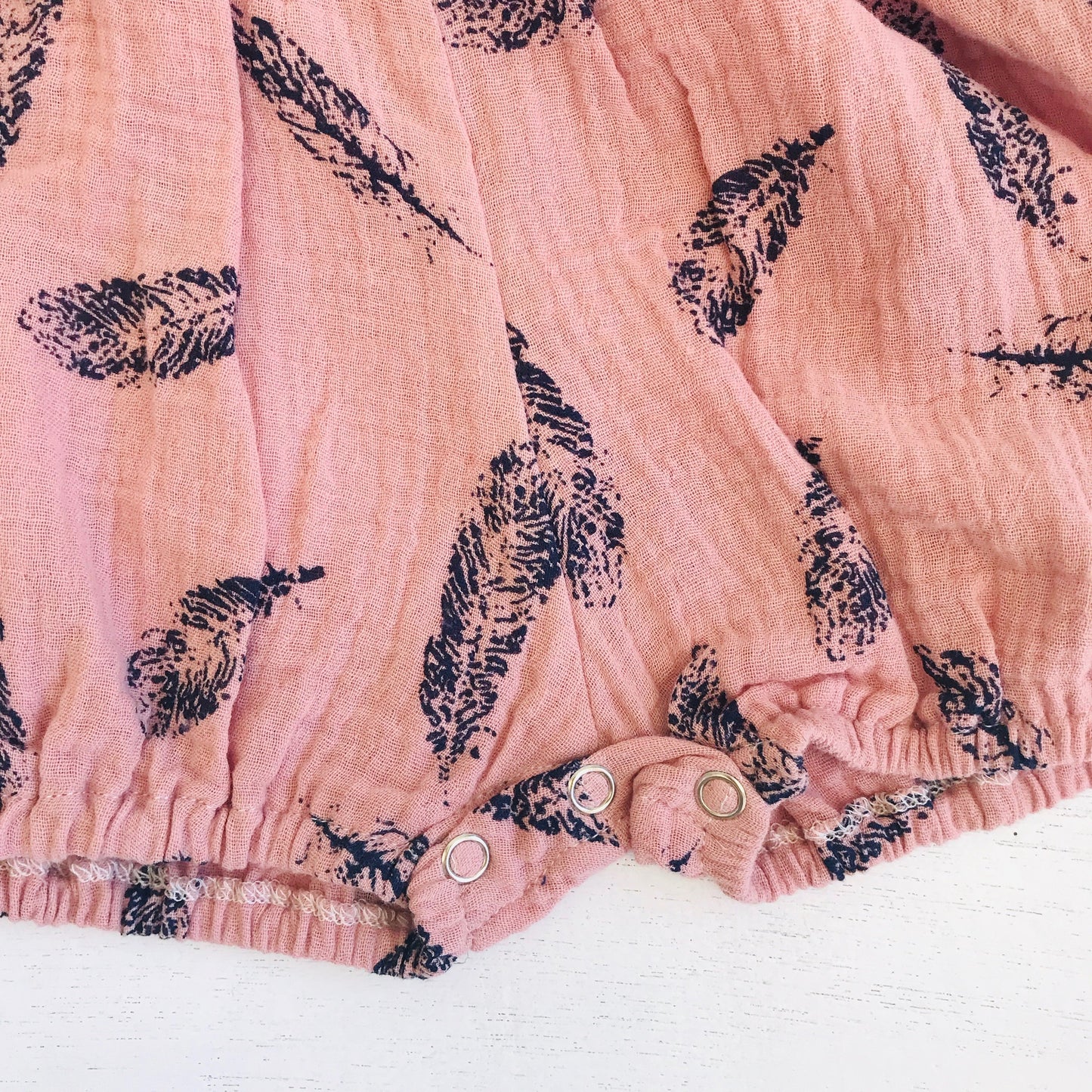 Orchid Playsuit - Ruffle Sleeves in Crepe Feather - Old Rose - Lil' Tati
