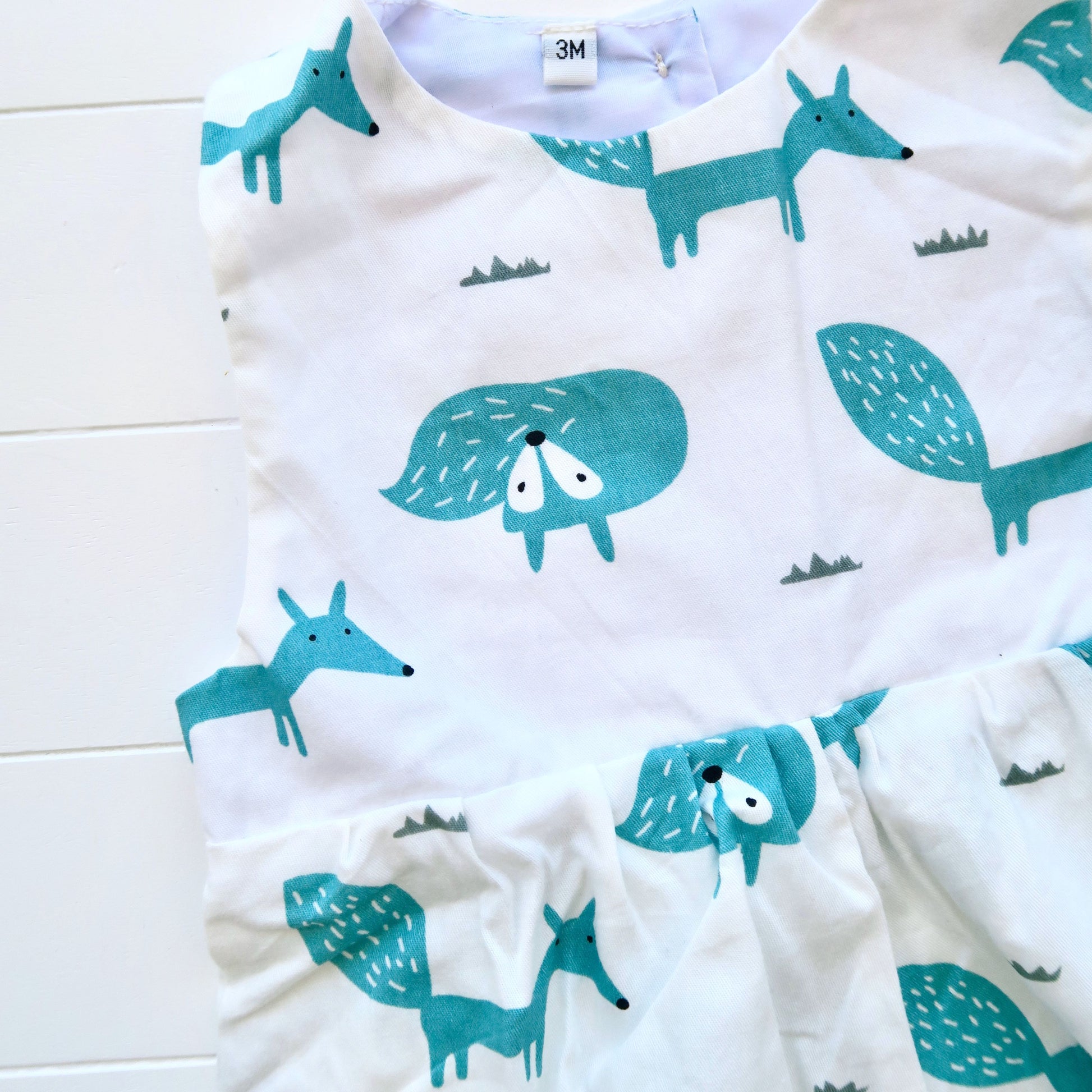 Orchid Playsuit in Cyan Fox Print - Lil' Tati