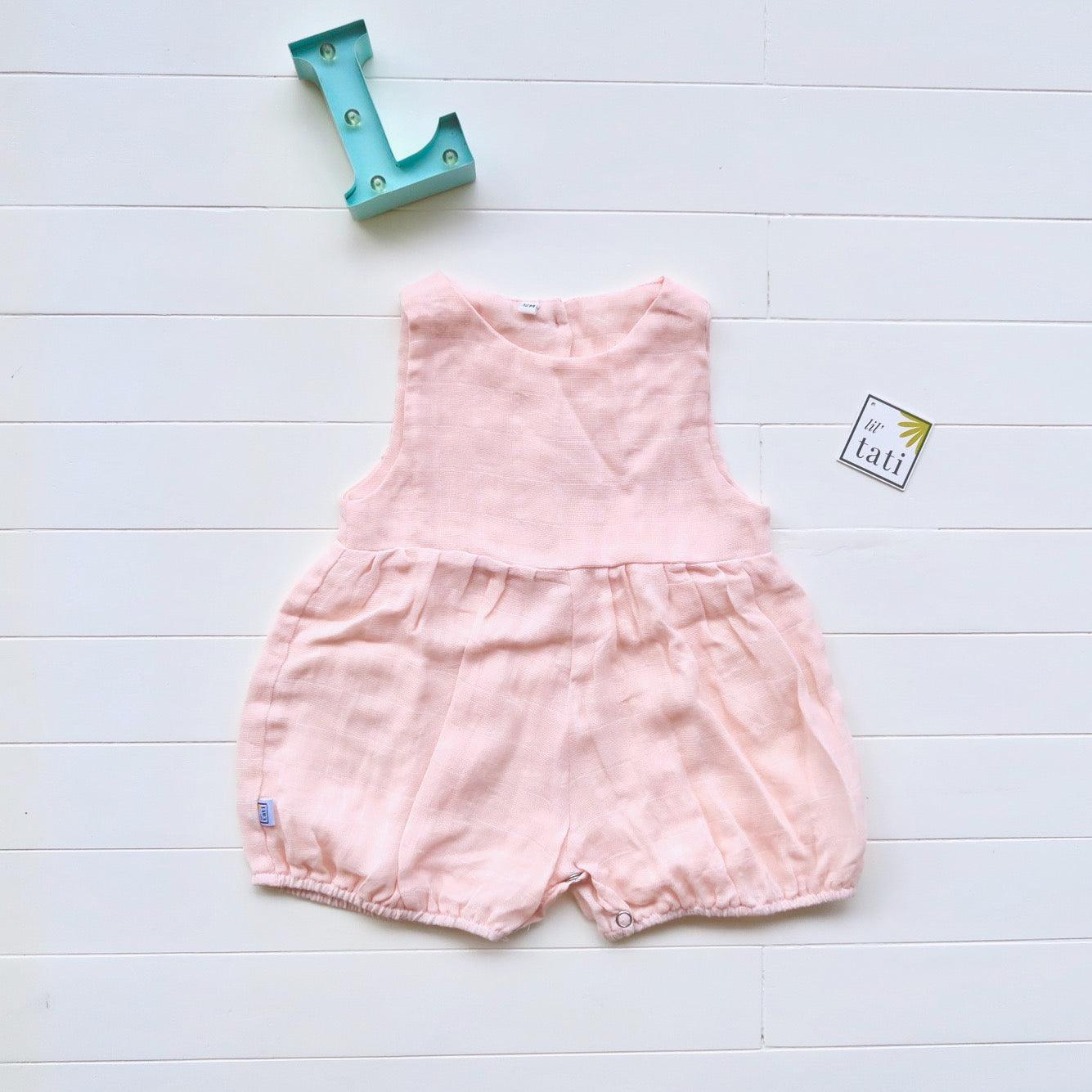 Orchid Playsuit in Organic Muslin - Pink - Lil' Tati