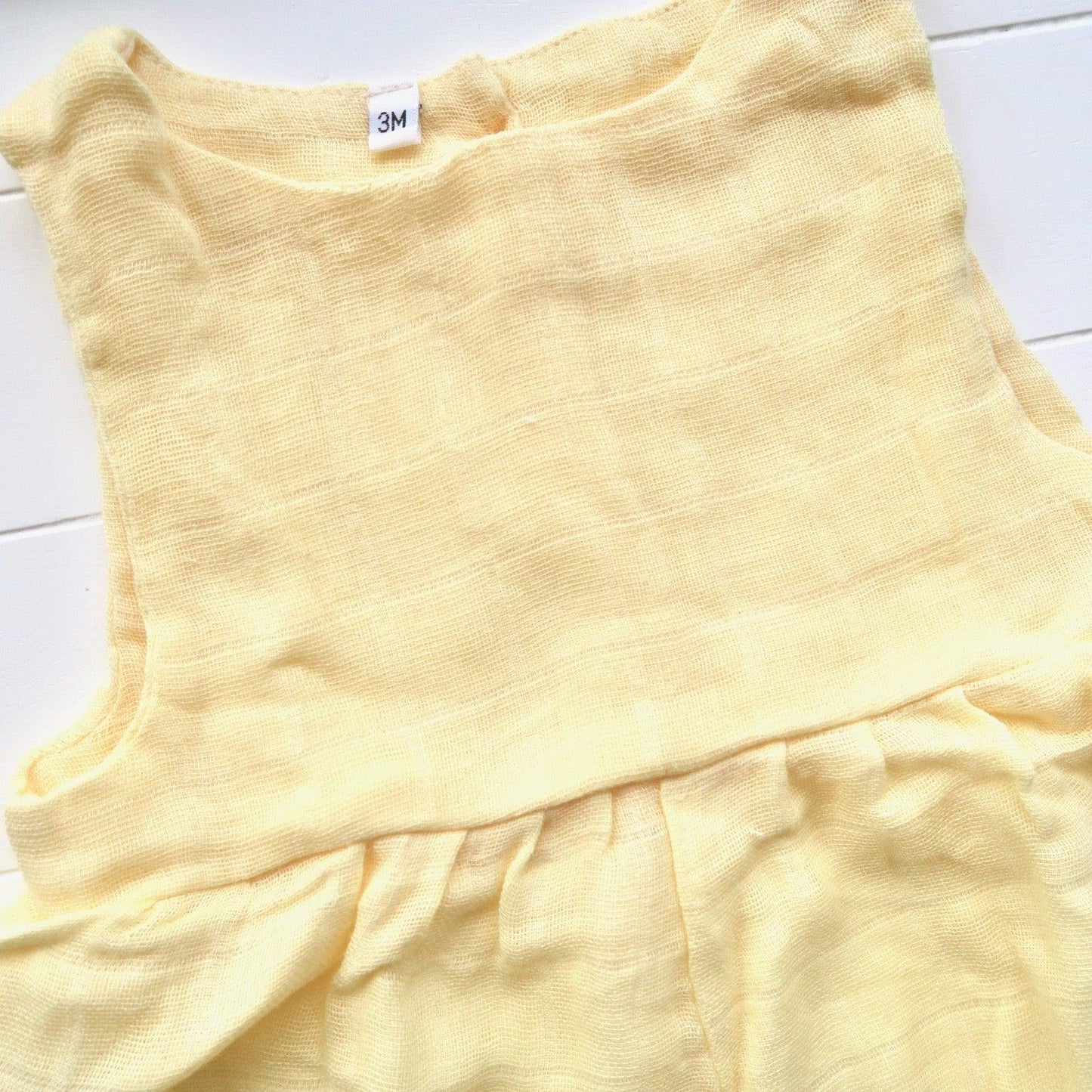 Orchid Playsuit in Organic Muslin - Yellow - Lil' Tati
