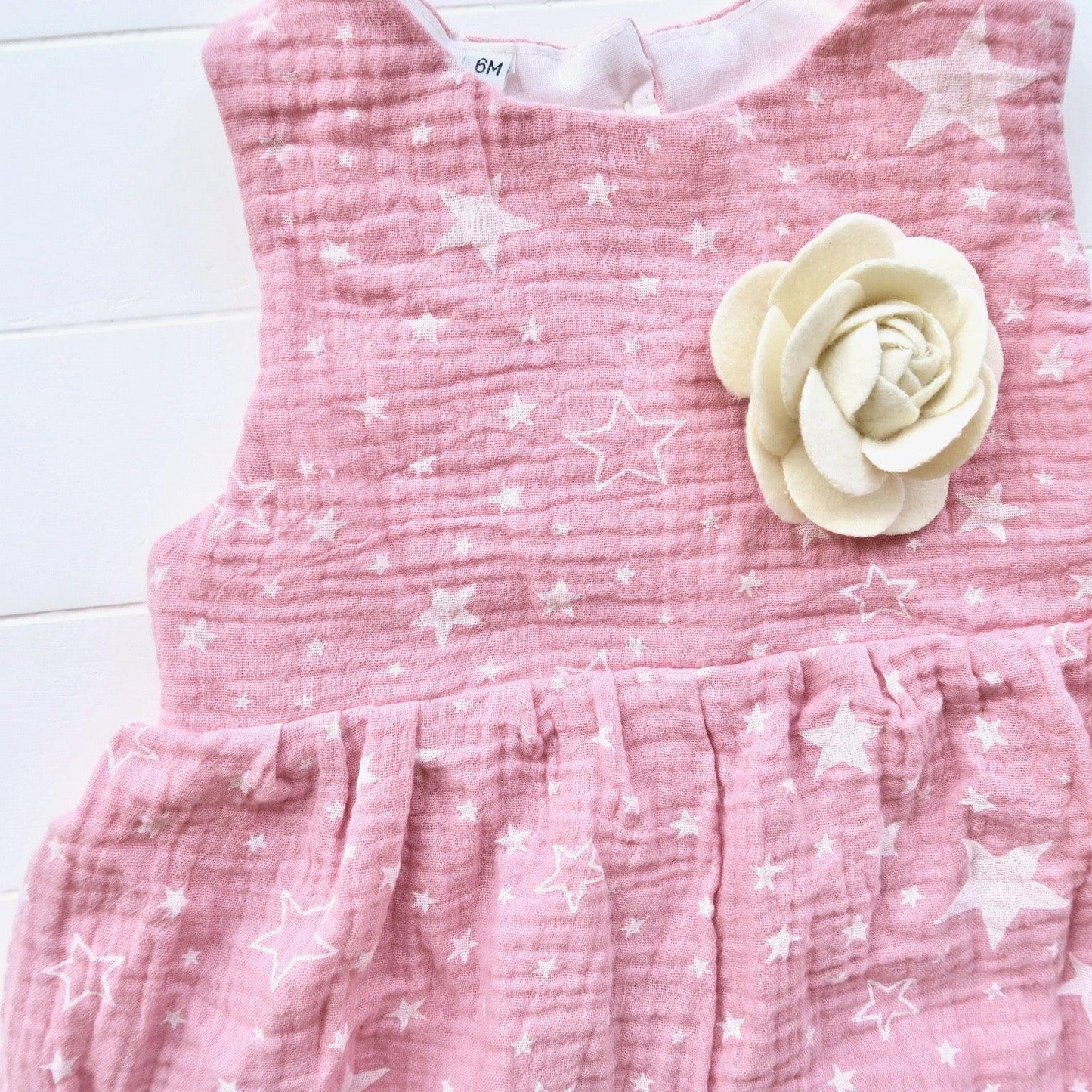 Orchid Playsuit in Pink Star Crepe - Lil' Tati
