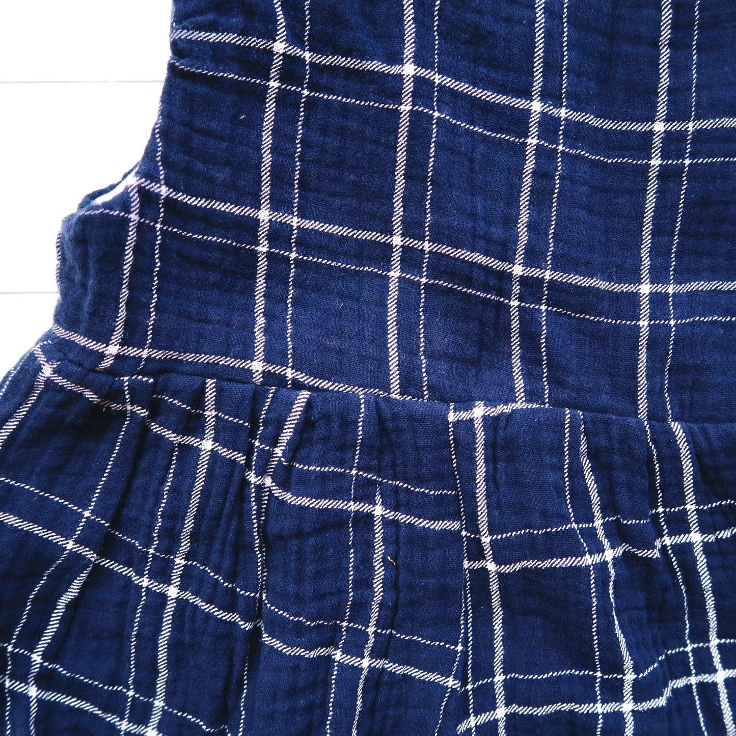 Orchid Playsuit in Blue Checkered Crepe - Lil' Tati