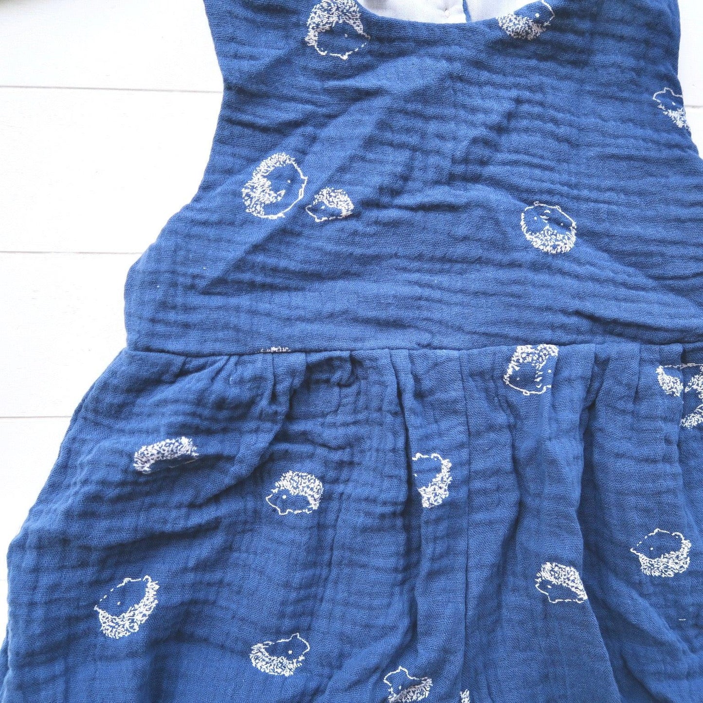 Orchid Playsuit in Blue Hedgehog Crepe - Lil' Tati