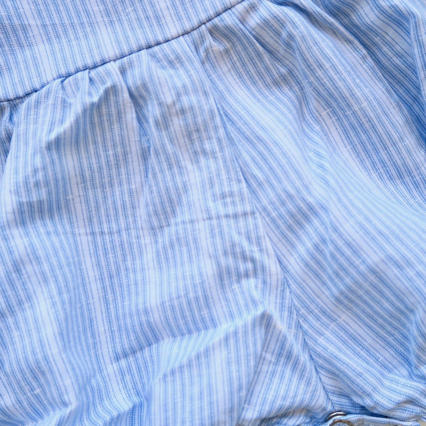 Orchid Playsuit - Ruffle Sleeves in Linen Blue Stripes - Lil' Tati