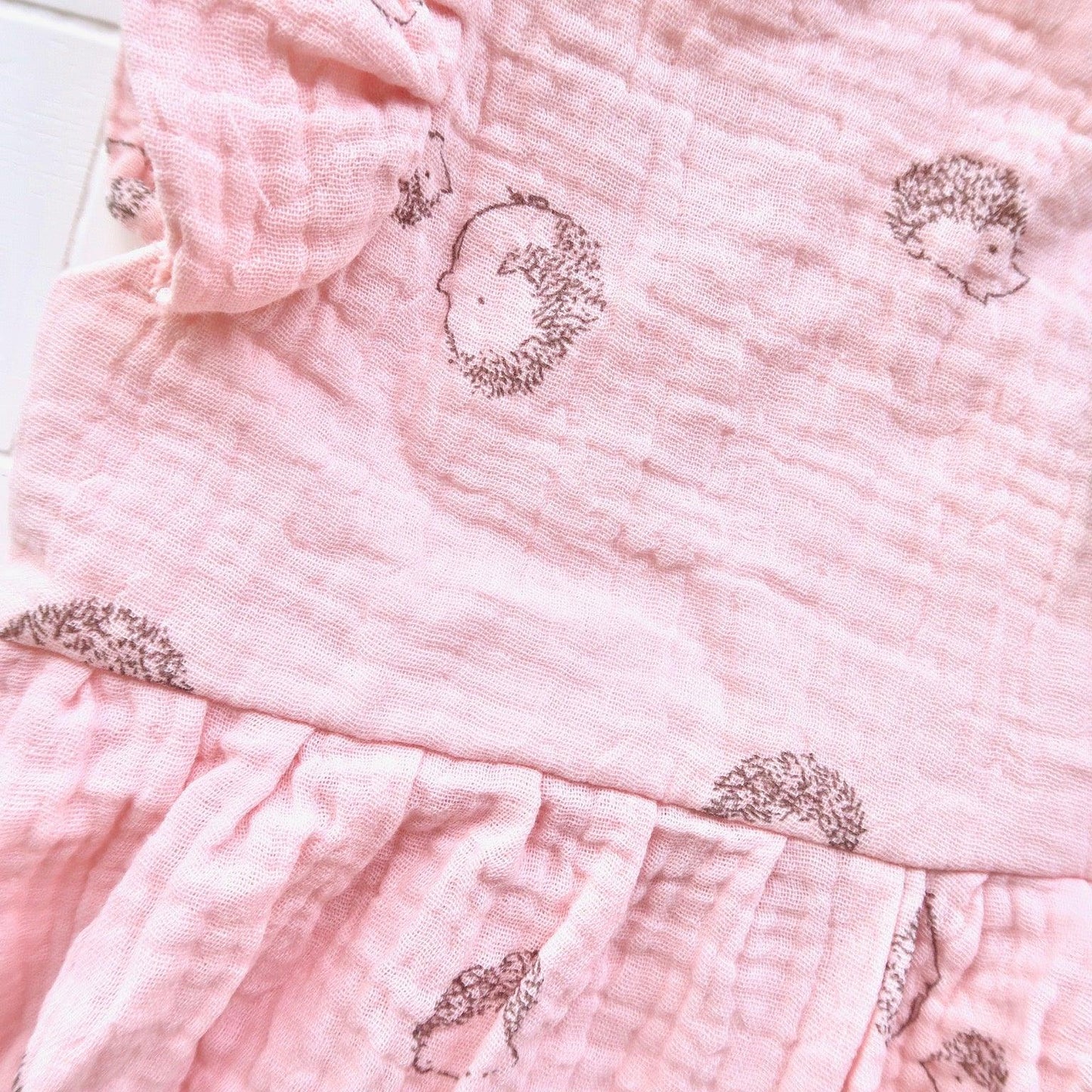 Orchid Playsuit - Ruffle Sleeves in Pink Hedgehog Crepe - Lil' Tati