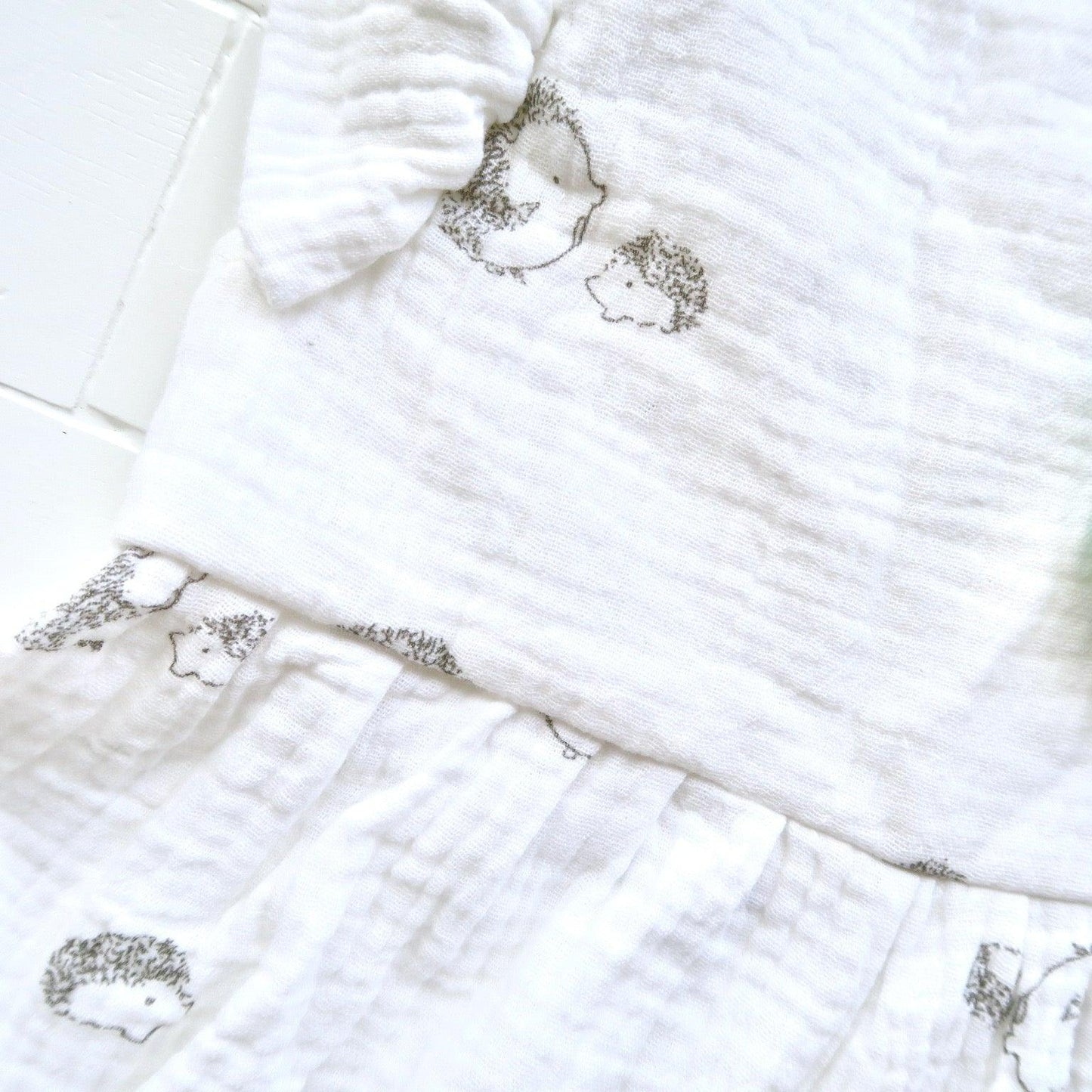 Orchid Playsuit - Ruffle Sleeves in White Hedgehog Crepe - Lil' Tati
